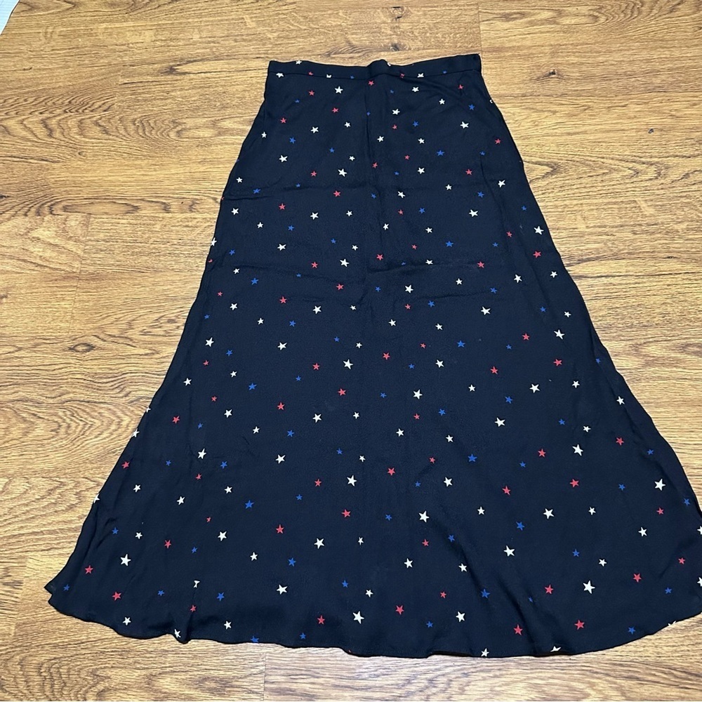 Reformation Black Star A-Line Skirt size 4 unlined fun cute